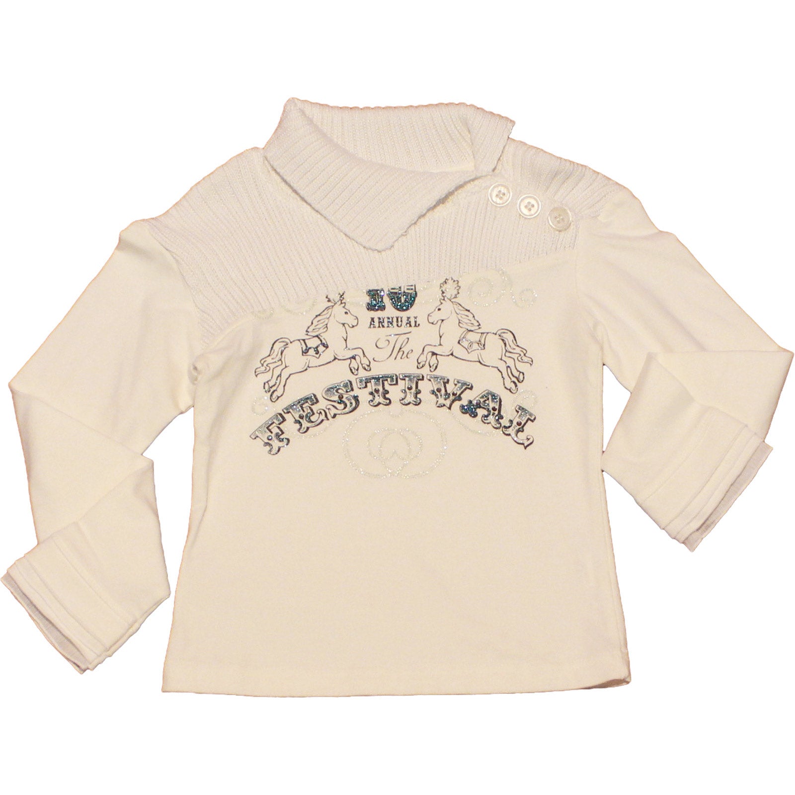 
  Long-sleeved jersey from the Blueberry girl's clothing line, with ribbed collar and buttoning....