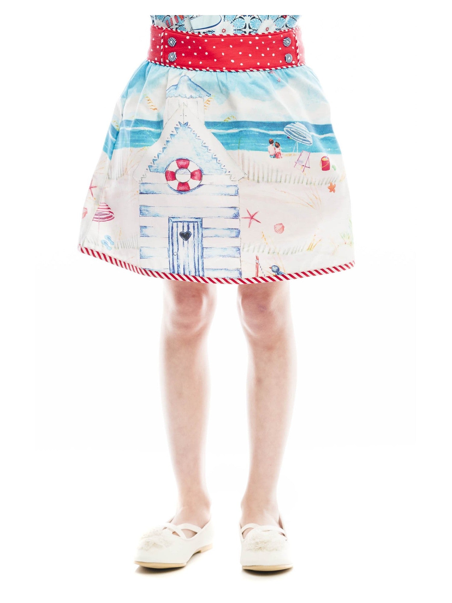 
  Skirt from the Rosalita Senoritas girl's clothing line, with polka dot band in
  life and chee...