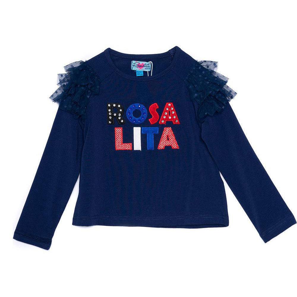 
  Round neck cotton T-shirt from the Rosalita Senoritas Girl's Clothing Line
  with long sleeves...