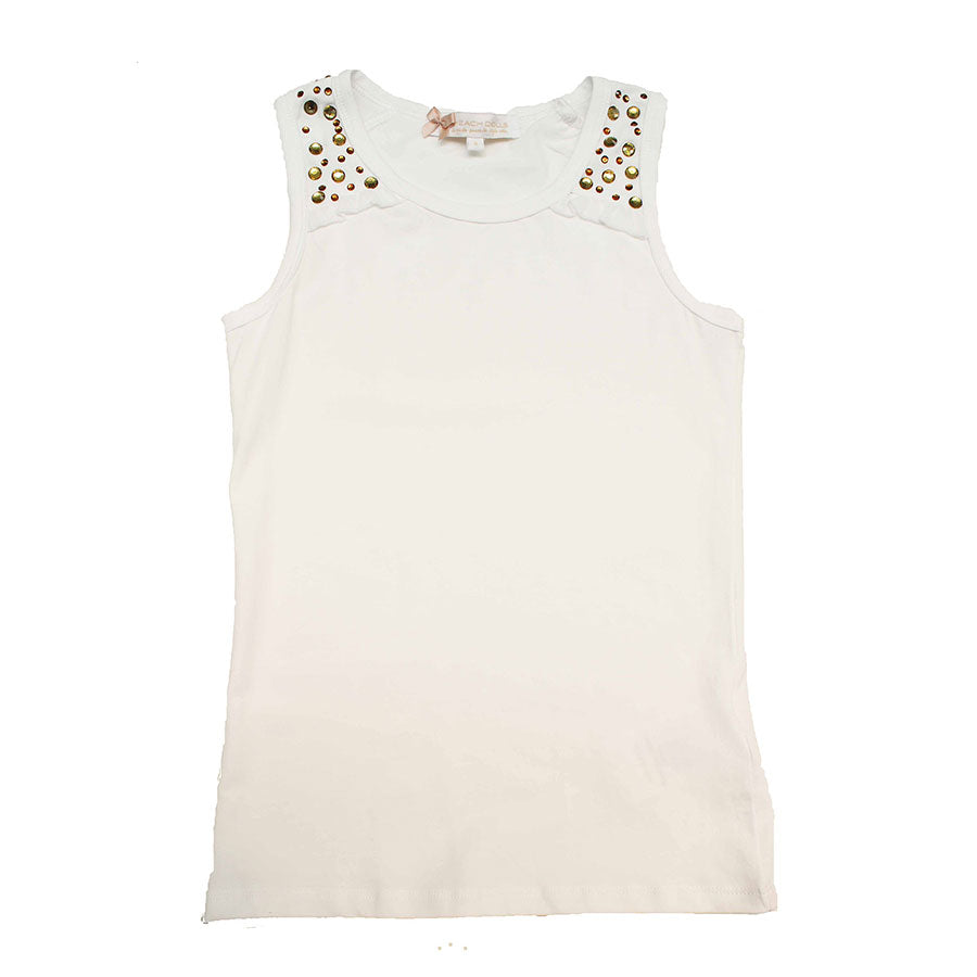 
  Maxi tank top of the Silvian Heach girl's clothing line in solid colour with straps embellishe...
