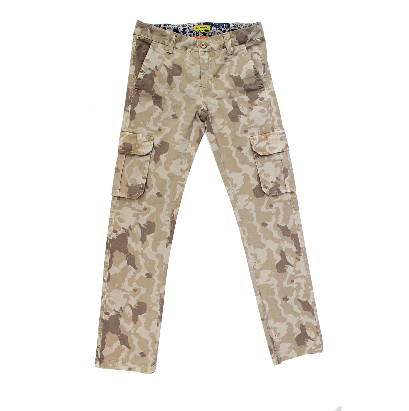 
  Children's clothing line Silvian Heach long camouflage patterned trousers with side pockets; a...
