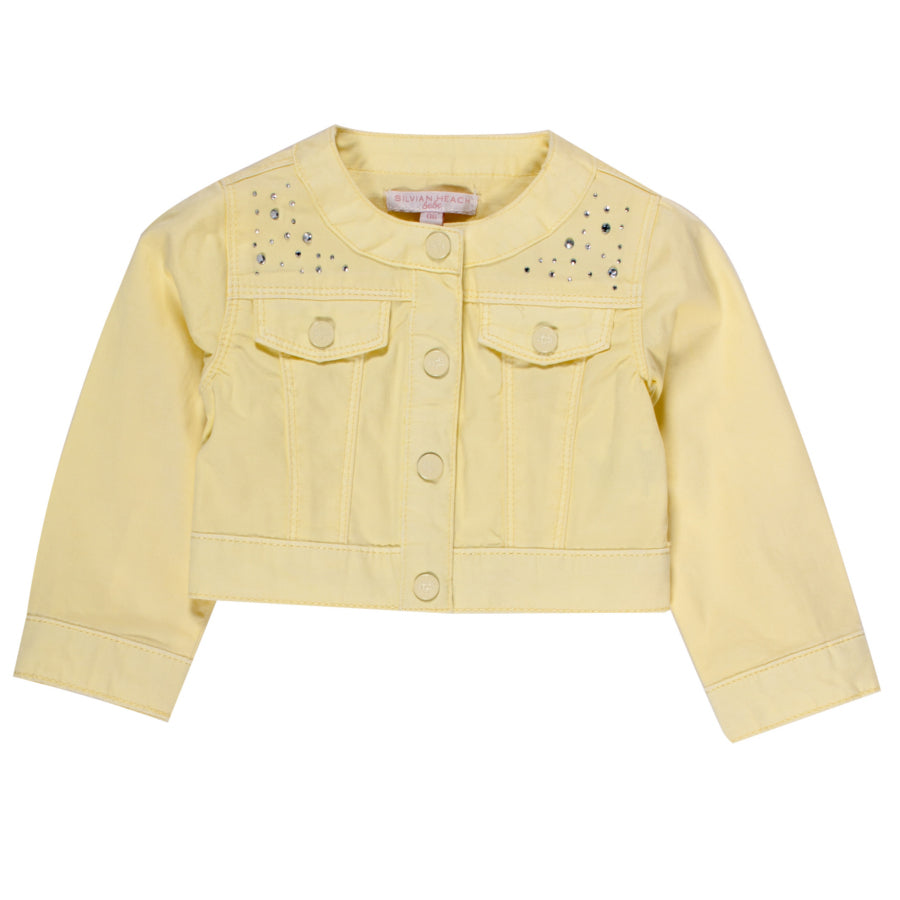 
  Little jacket from the Silvian Heach Kids clothing line; round neckline,
  plain fabric, decor...