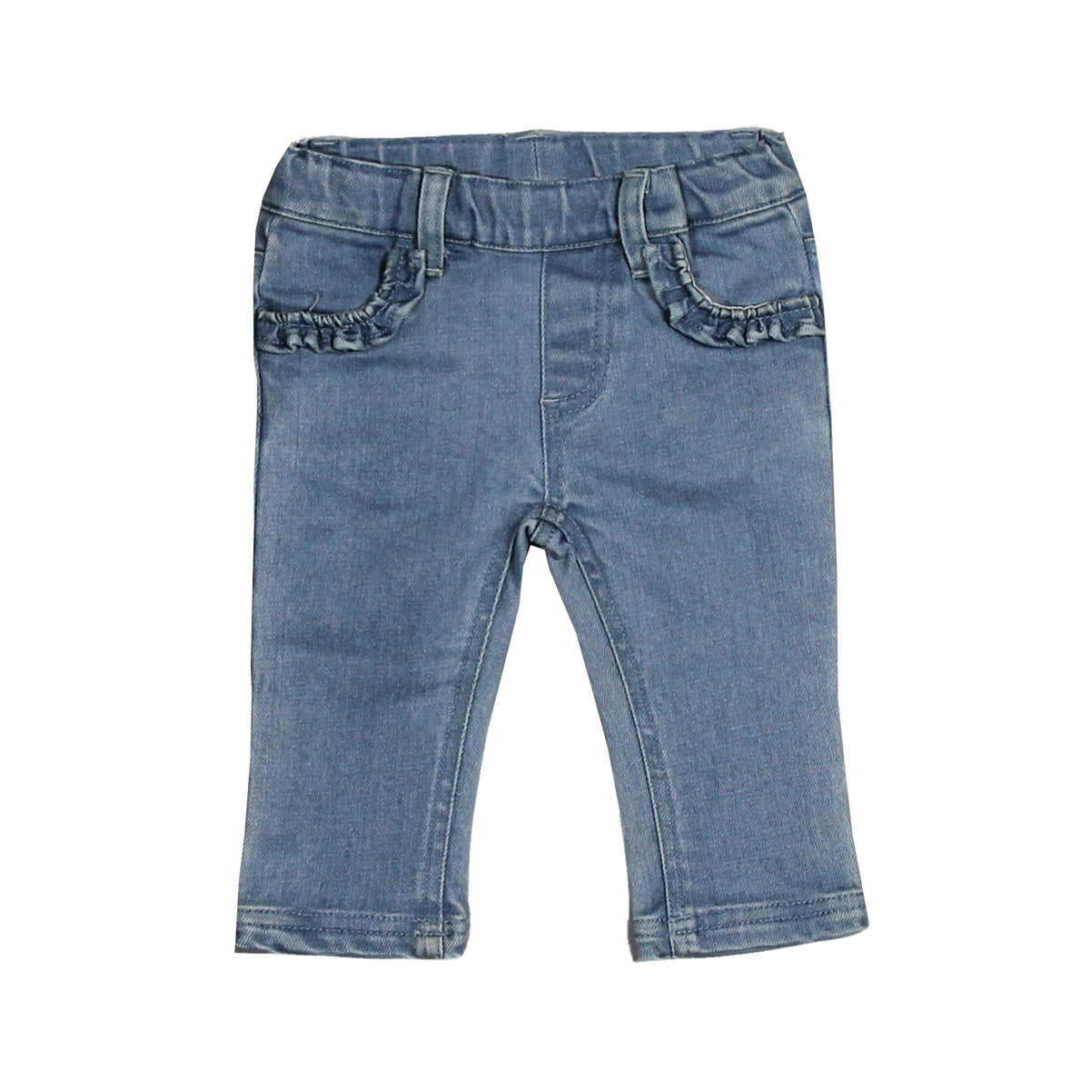 Jeans trousers from the Silvian Heach Kids clothing line, with regular fit and voilants attached ...