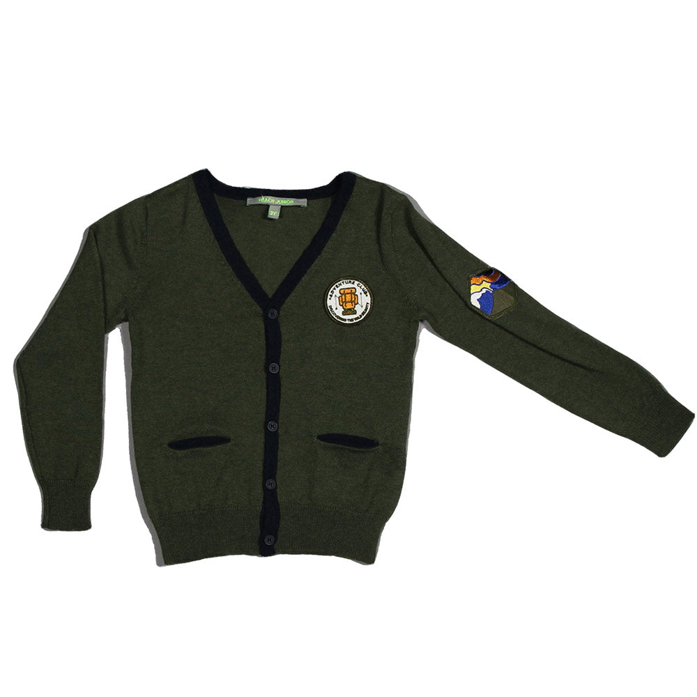 
  Cardigan from the Silvian Heach Kids clothing line, solid colour with
  the collar and buttoni...