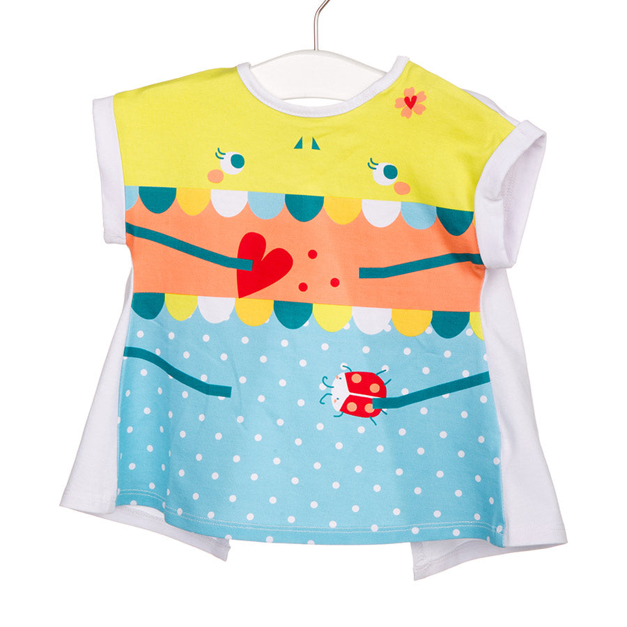 
  Tuc Tuc girl's clothing line t-shirt with lapels on straps
  and a beautiful colored print on ...