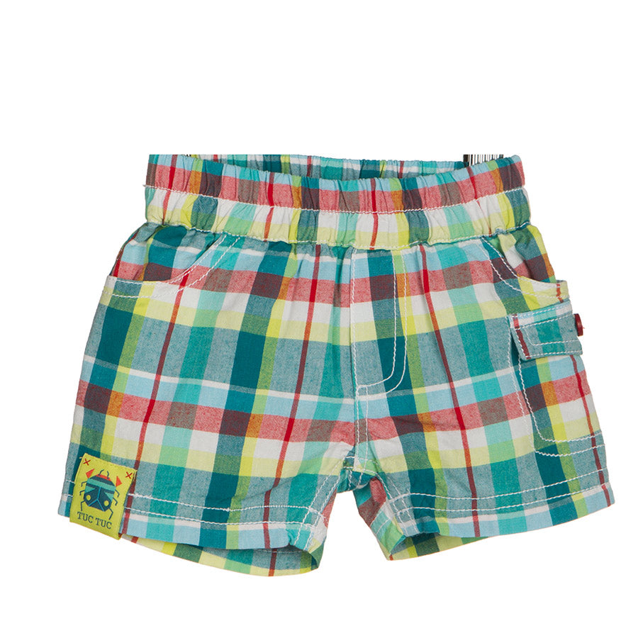 
  Bermuda shorts from the Tuc Tuc children's clothing line, classic model with pockets on
  hips...