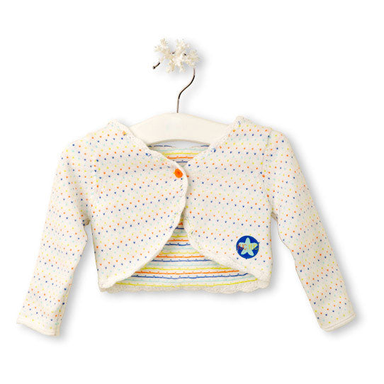 
  Tricot cardigan from the Tuc Tuc girl's clothing line, with button and pattern
  with multicol...