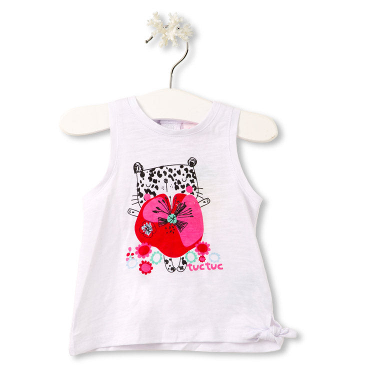
  Tuc Tuc girl's clothing line tank top in flamed cotton with botoncini
  pressure on the back a...