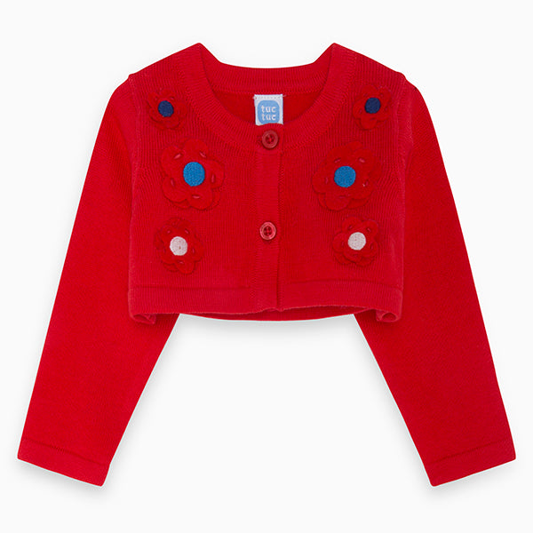 
  Cardigan of the Tuc Tuc girl's clothing line, solid color with bolerino model.
  Applied fabri...