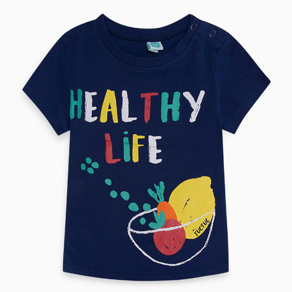 
  Tuc Tuc children's clothing line t-shirt with coloured print on front
  and press studs on the...