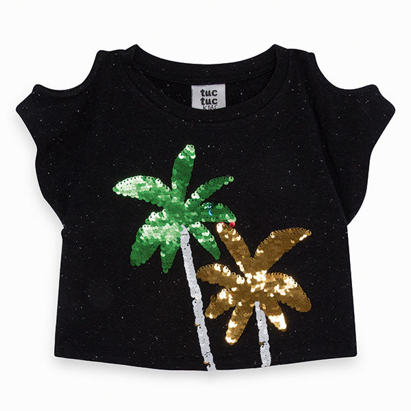 
  Top of the Tuc Tuc girl's clothing line, with application of golden sequins,
  and particular ...