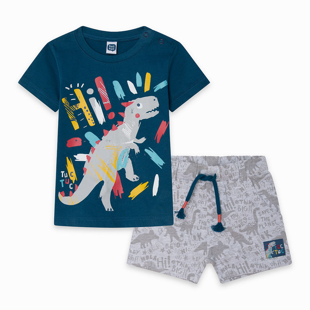 
  Two-piece suit from the Tuc Tuc Childrenswear Line consisting of shorts
  with elastic waistba...