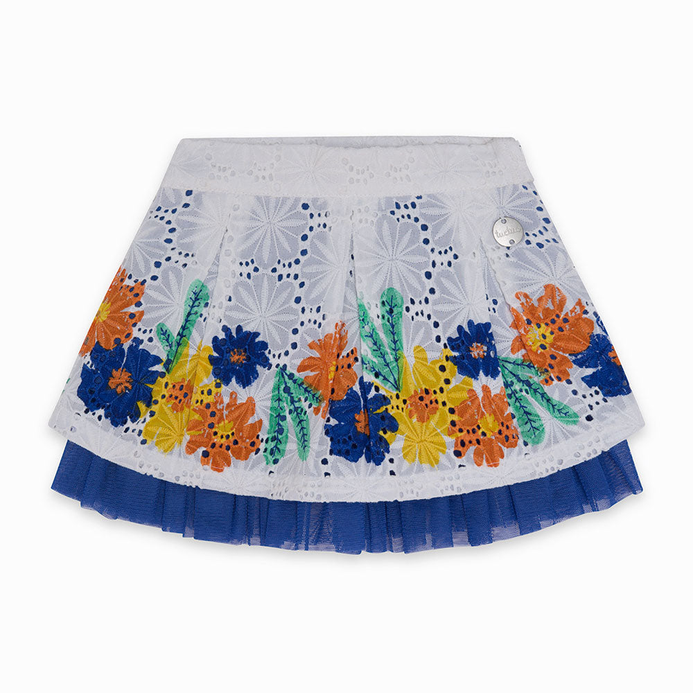 
  Skirt from the Tuc Tuc Girl's Clothing Line in perforated fabric with designs
  colored on the...
