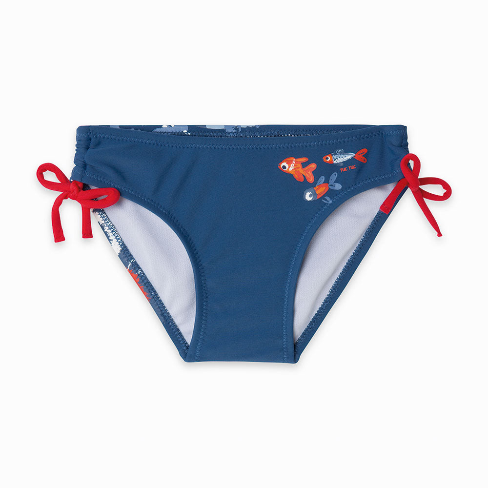 
  Swim briefs from the Tuc Tuc Girl's Clothing Line with bows on the sides and small
  colored p...