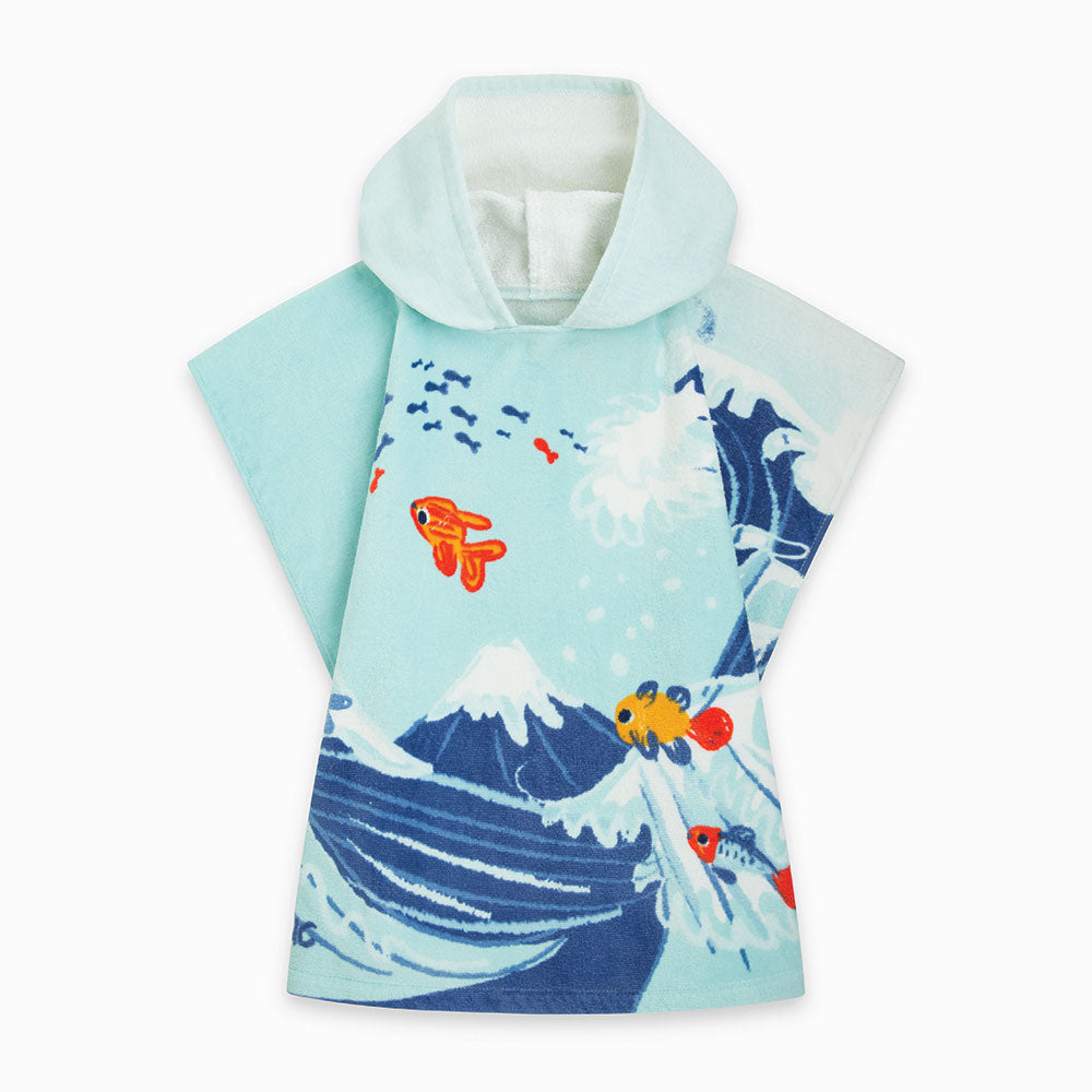 
  Poncho from the Tuc Tuc Childrenswear Line with stylized fish designs
  red all-over.



   

...