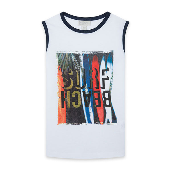 
  Tank top from the Tuc Tuc Childrenswear Line, Surf Club collection, with print
  colored on th...