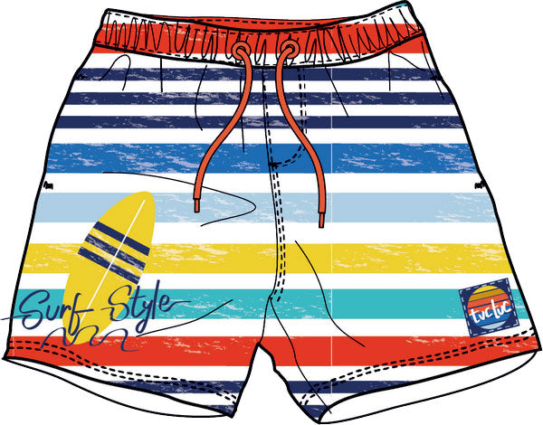
Swim Trunks from the Tuc Tuc Children's Clothing Line, Enjoy the Sun collection, with drawstring...