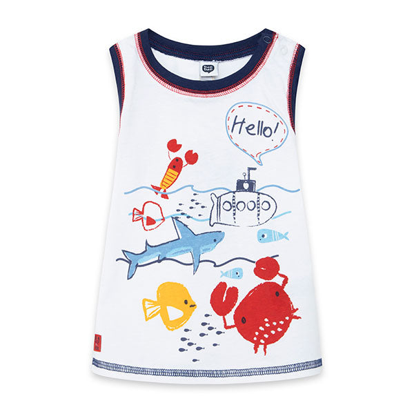 
  Tank top from the Tuc Tuc Girl's Clothing line, Sub Marine collection, with print
  on the fro...