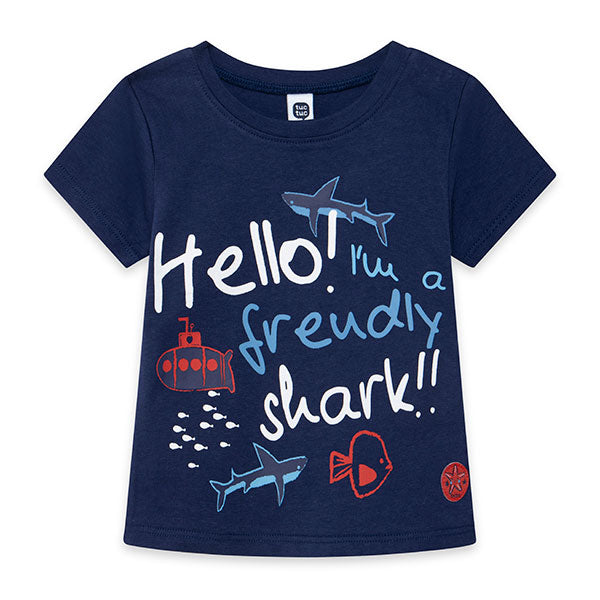 
  T-shirt from the tuc Tuc children's clothing line, red Submarine collection. With
  colored pr...