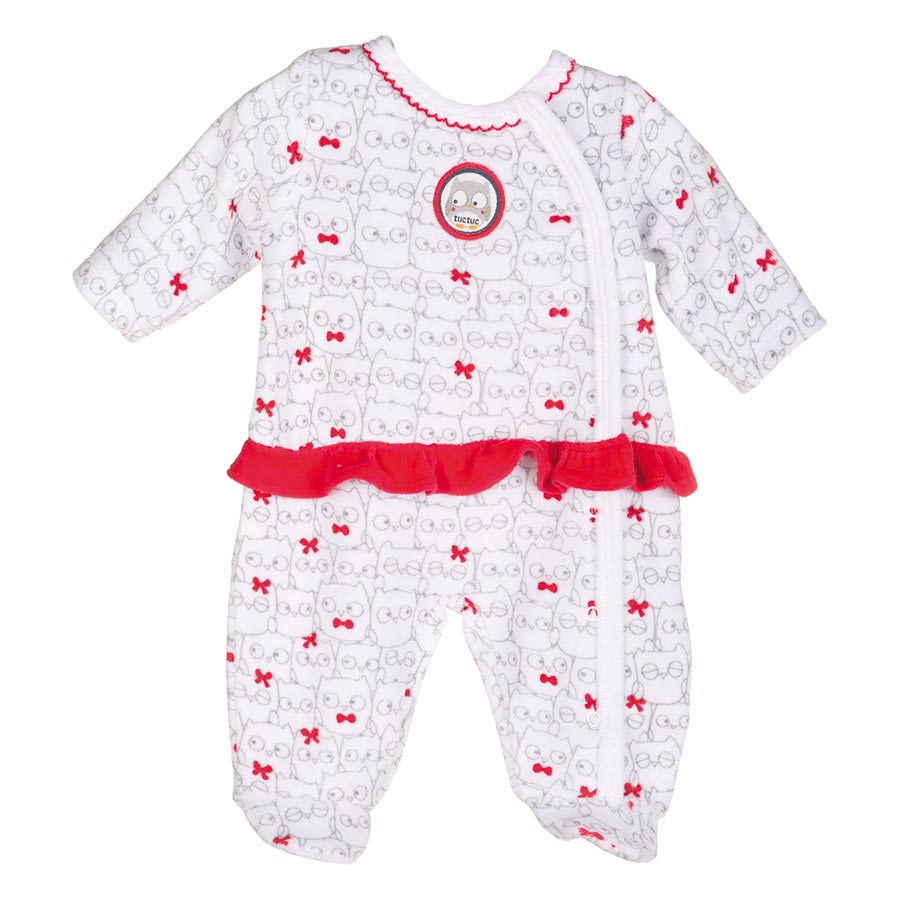 
  Girl's Tuc Tuc clothing line sleepsuit with side buttoning and patterned
  with gufetti.



  ...