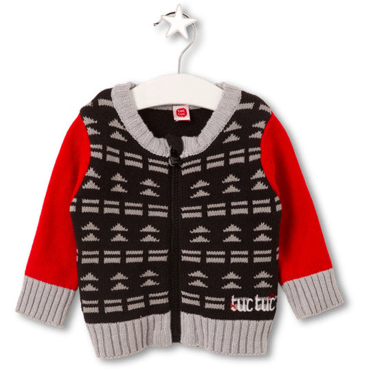 
  Cardigan of the children's clothing line Tuc Tuc. Geometric pattern on the front.
  Sleeves in...