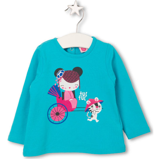
  T-shirt from the girls' clothing line Tuc Tuc plain t-shirt with multicolor silkscreen print
 ...