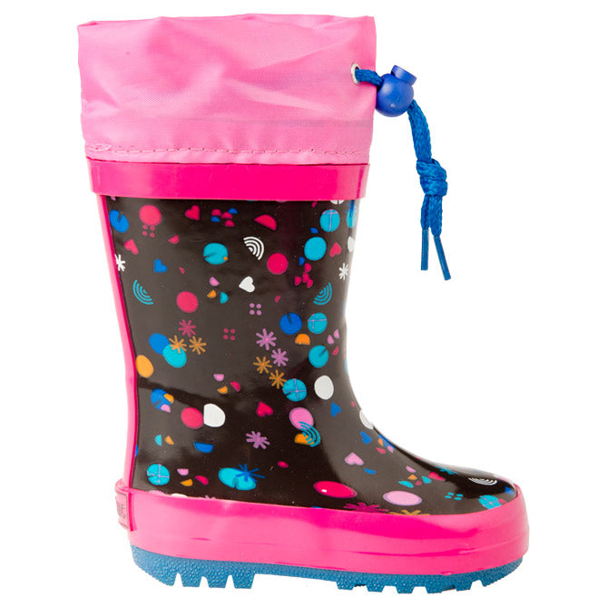 
  Rain boots from the Tuc Tuc children's clothing line rubberized with
  multicolor pattern. 


...