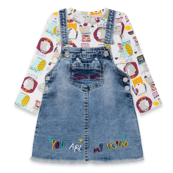 
  Tuc Tuc Girl's Clothing Line Tuc in jeans with adjustable suspenders
  and big pocket on the f...