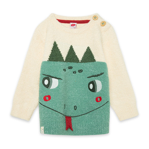 
  Sweater from the tuc Tuc children's clothing line, Highlands collection, with face
  dinosaur ...