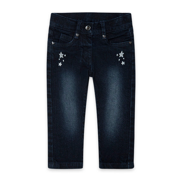 
  Jeans trousers from the Tuc Tuc girl's clothing line, Glaciar collection, with
  embroidery on...