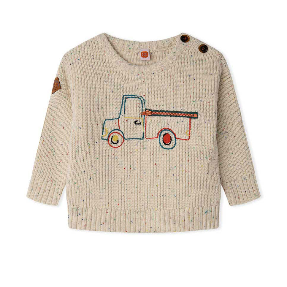 
Sweater from the Tuc Tuc Childrenswear Line, with multicolor embroidery on the front and pocket ...