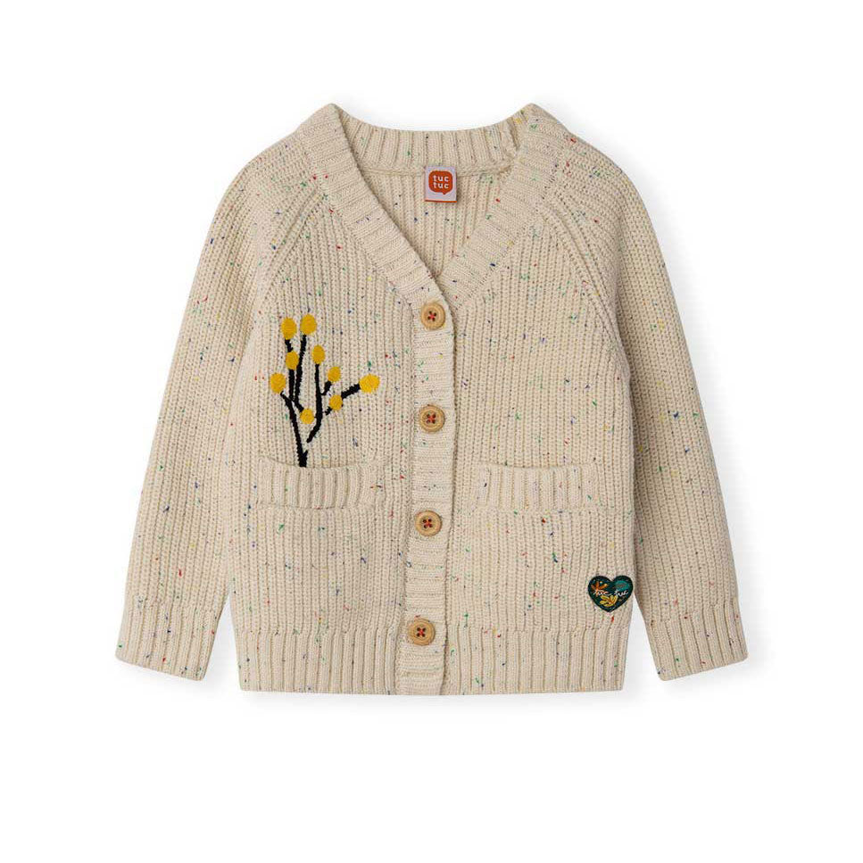 
Cardigan from the Tuc Tuc Girl's Clothing Line, long, with pockets on the front and multicolor e...