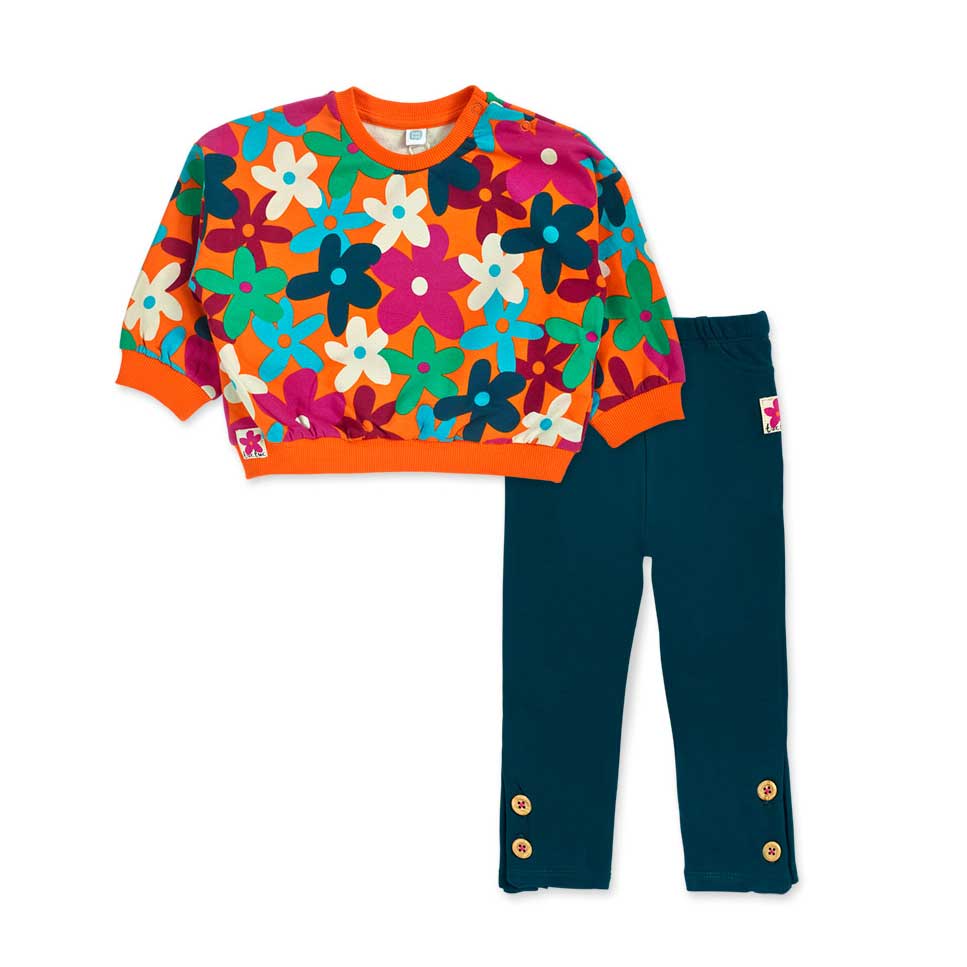 Two-piece set from the Tuc Tuc girls' clothing line, with large oversized sweatshirt with floral ...