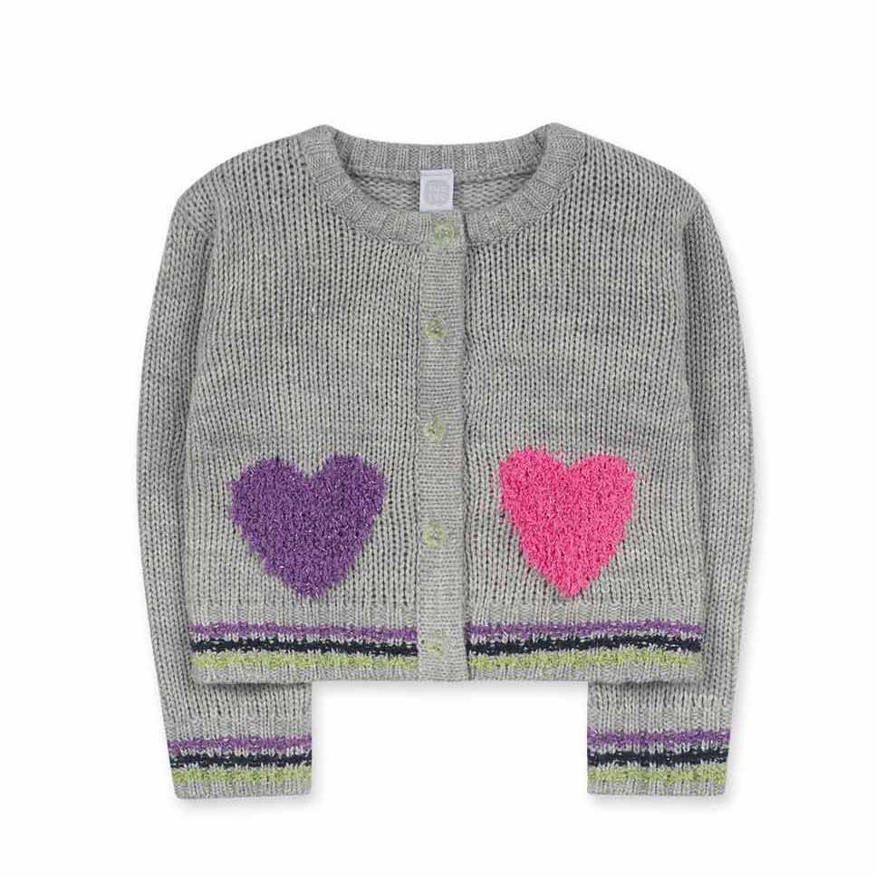 Cardigan from the Tuc Tuc Girls' Clothing Line, short model with knitted hearts on the front with...