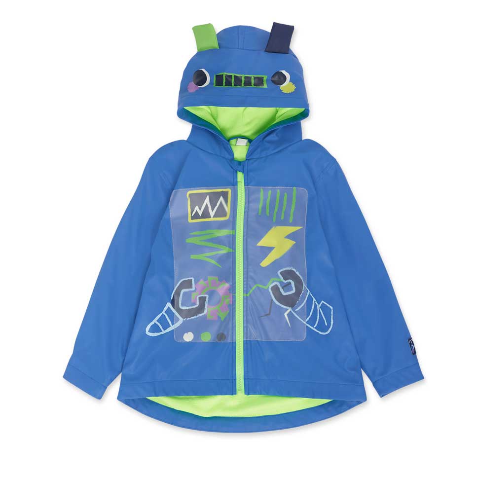 Raincoat from the Tuc Tuc children's clothing line, with fleece interior. Hood and zip closure. O...